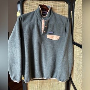 Patagonia Gray and Pink Synchilla Pullover